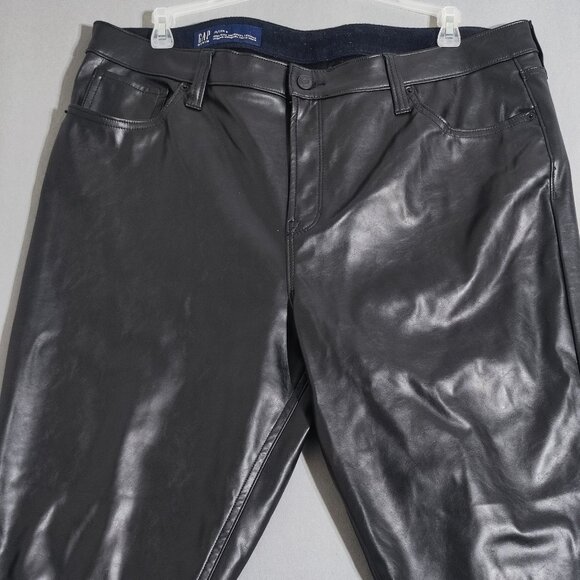 GAP Denim vegan leather high-rise universal legging women's size 20/35R black - Picture 2 of 13